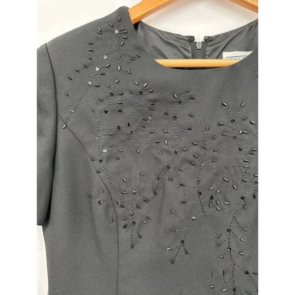 Vintage Jessica Howard Long Black Formal Party Dress Beaded Modest Neck Size 6 - Picture 6 of 9